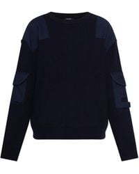 Balmain - Wool Sweater With Pockets On The Sleeves - Lyst