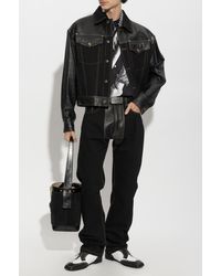Versace - Jeans With Leather Inserts - Lyst
