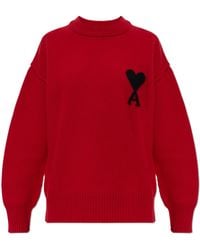 Ami Paris - Wool Sweater With A Crew Neck - Lyst