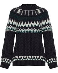 Akep - Wool Sweater With Decorative Weave - Lyst