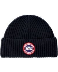 Canada Goose - Wool Beanie With Logo Patch - Lyst