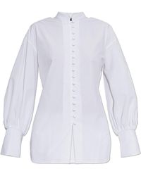 Balmain - Cotton Shirt With A Stand-Up Collar - Lyst