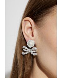 Self-Portrait - Earrings With Shimmering Crystals - Lyst