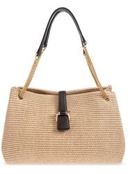 Ferragamo - 'Medium' Raffia Bag - Lyst
