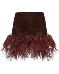 Oséree - Skirt With Lurex Thread And Feathers - Lyst