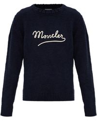 Moncler - Sweater With Embroidered Logo - Lyst