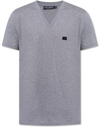 Dolce & Gabbana - V-Neck T-Shirt - Lyst