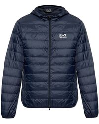 EA7 - Down Jacket With Hood - Lyst