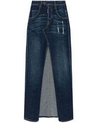 DSquared² - Denim Skirt With 'Vintage' Effect - Lyst