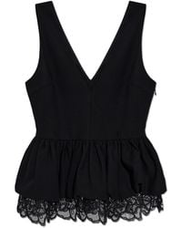 ROTATE BIRGER CHRISTENSEN - Top With A Lace Hem - Lyst