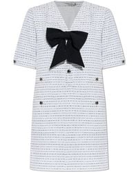 Alessandra Rich - Tweed Dress With Bow - Lyst