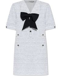 Alessandra Rich - Tweed Dress With Bow - Lyst