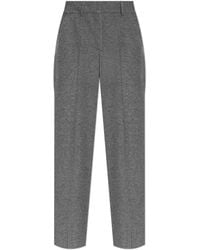 Officine Generale - Wool Trousers With Wide Legs - Lyst