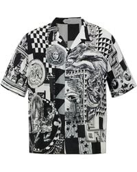Versace - Silk Shirt With "Medusa Collage" Print - Lyst