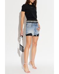 Alexander Wang - Top With A Shimmering Logo - Lyst