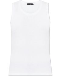 Balmain - Top With Embroidered Logo - Lyst