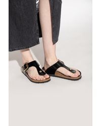 Birkenstock - Black 'gizeh Big Buckle' Slides - Lyst