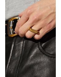Versace - Signet Ring With Engraved Logo - Lyst