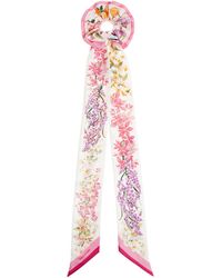Ferragamo - Silk Hair Scrunchie With Floral Motif - Lyst