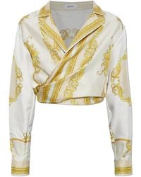 Versace - Silk Shirt With Asymmetric Cut - Lyst