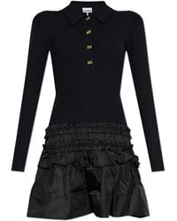 Ganni - Dress With A Ruffle - Lyst