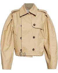 Ganni - Double-Breasted Jacket With Belt - Lyst