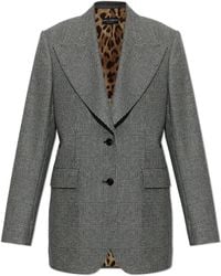 Dolce & Gabbana - Wool Blazer With A Checked Pattern - Lyst