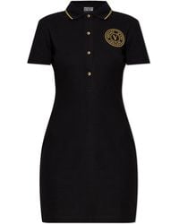 Versace Jeans Couture - Polo Dress With Embroidered Logo - Lyst