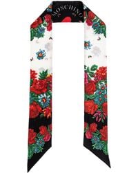 Moschino - Silk Scarf With Floral Motif - Lyst