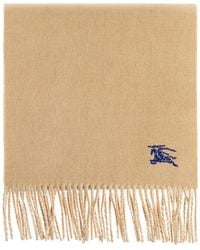 Burberry - Cashmere Scarf With Logo - Lyst