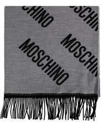 Moschino - Wool Scarf With Monogram - Lyst