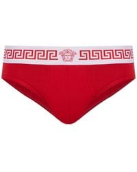 Versace - Cotton Briefs With Logo - Lyst