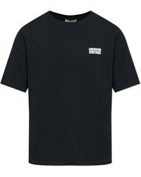 American Vintage - T-Shirt With Printed Logo - Lyst