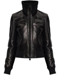 Balenciaga - Leather Jacket With A Stand-Up Collar - Lyst