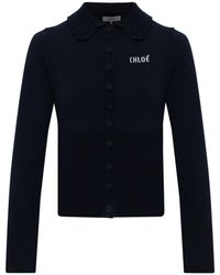 Chloé - Wool Cardigan With Collar - Lyst