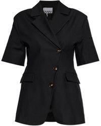 Ganni - Blazer With Short Sleeves - Lyst
