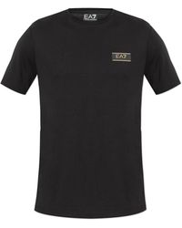 EA7 - T-Shirt With Logo Patch - Lyst