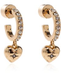 COACH - Earrings With Shimmering Crystals - Lyst