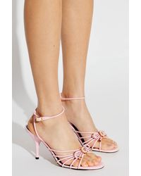 Versace - Leather Heeled Sandals - Lyst
