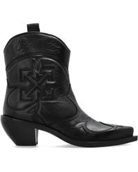 Off-White c/o Virgil Abloh - Heeled Ankle Boots 'Santiag' - Lyst