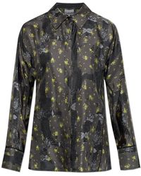 Ganni - Silk Shirt With Waist Ties - Lyst