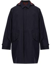 Paul Smith - Wool Coat With Detachable Hood - Lyst