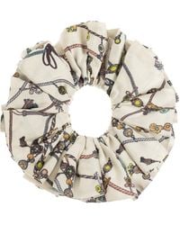 Versace - Silk Hair Scrunchie With "Hangin' Out" Print - Lyst