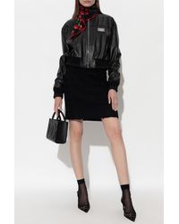 Dolce & Gabbana - Leather Bomber Jacket - Lyst