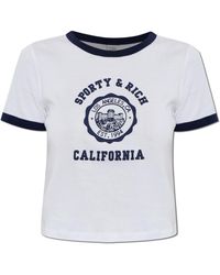 Sporty & Rich - T-Shirt From The "Marine" Collection - Lyst