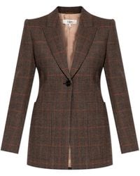Chloé - Plaid Patterned Blazer - Lyst