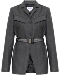 Off-White c/o Virgil Abloh - Wool Blazer With Belt - Lyst
