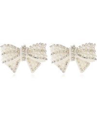 Self-Portrait - Earrings With Shimmering Crystals - Lyst