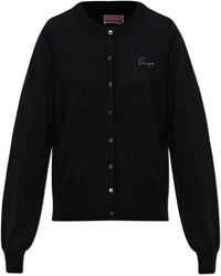 KENZO - Wool Cardigan With Logo - Lyst
