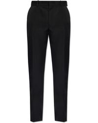McQueen - Wool Trousers With Creases - Lyst